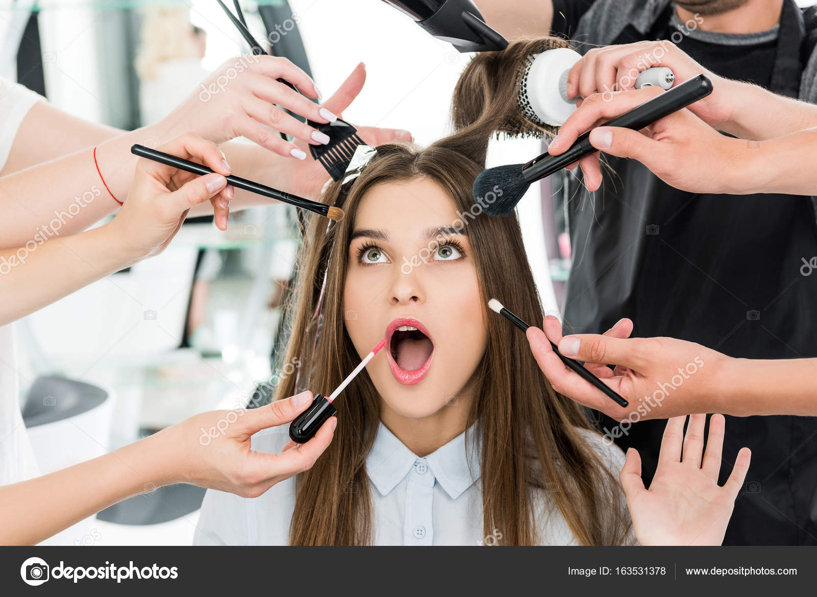 depositphotos 163531378 stock photo woman in beauty salon getting