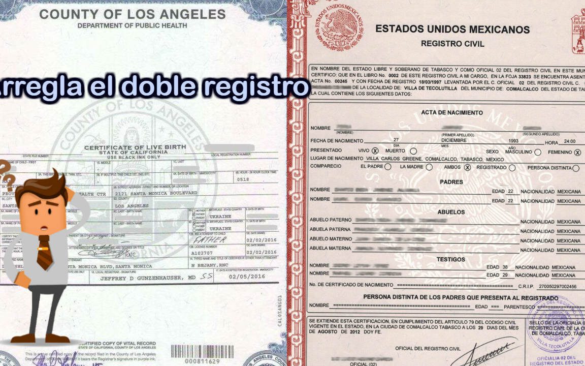 dos actas de nacimiento ilegales en