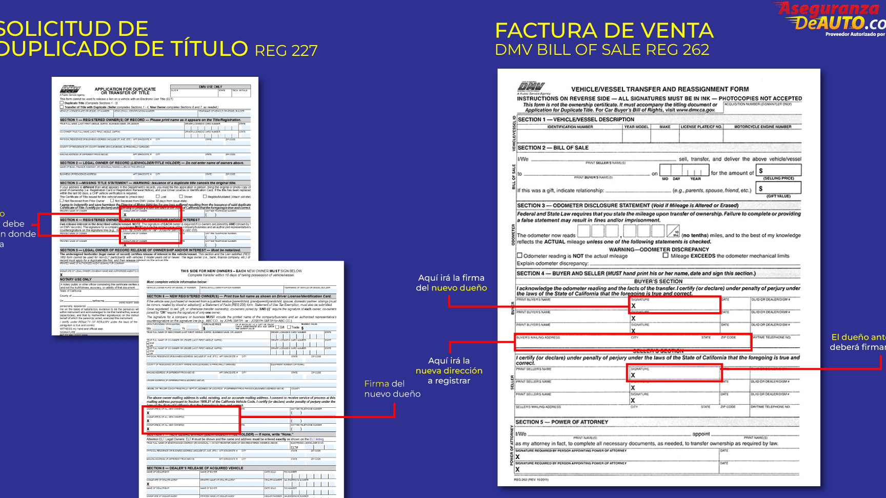 formulario de titulo de carro en
