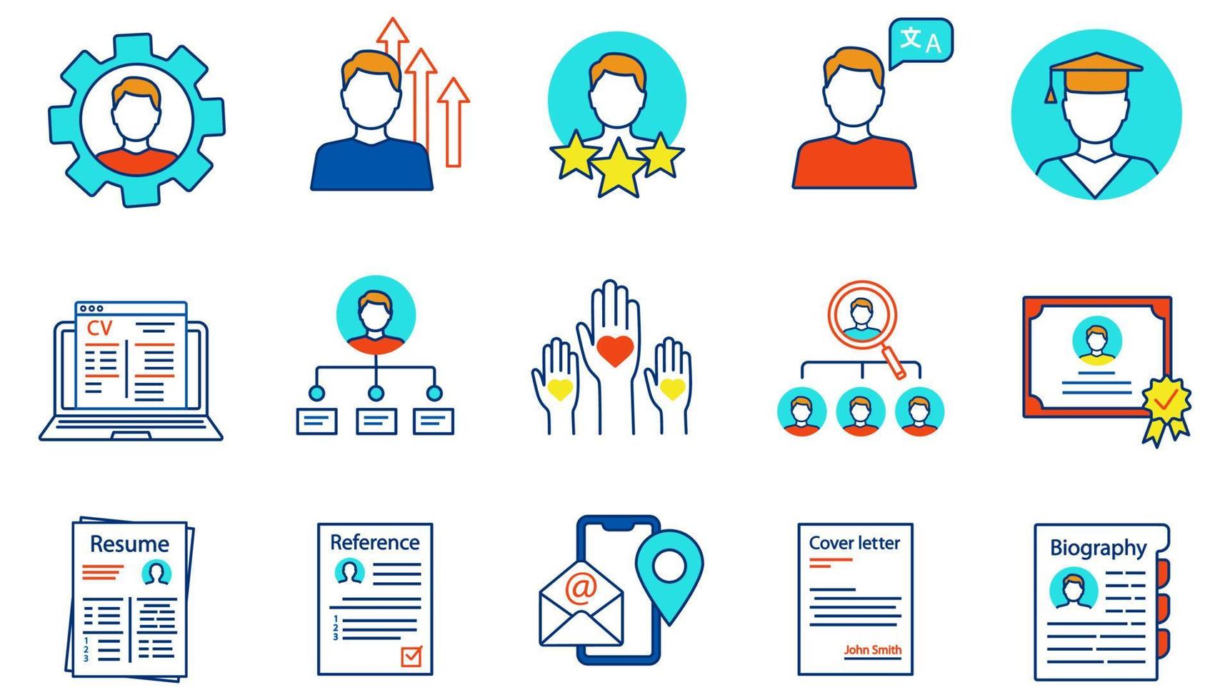 Iconos de habilidades profesionales en currículum