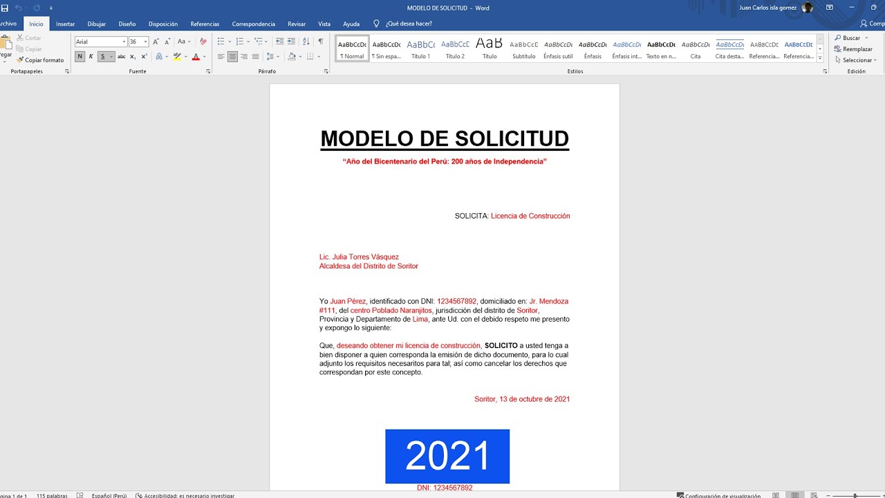 solicitud